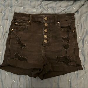 American Eagle High Waisted Black Jean Shorts